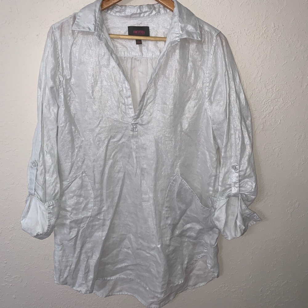 For Cynthia Silver Swim Coverup